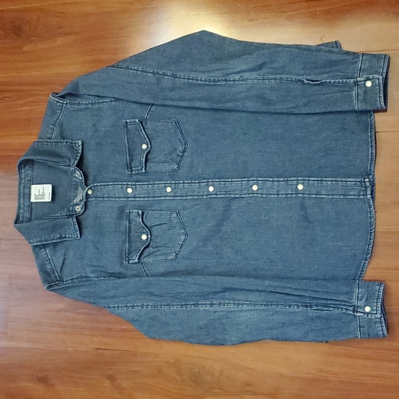 H&M Denim Button Down Blue Size 4-6 - Picture 2 of 6